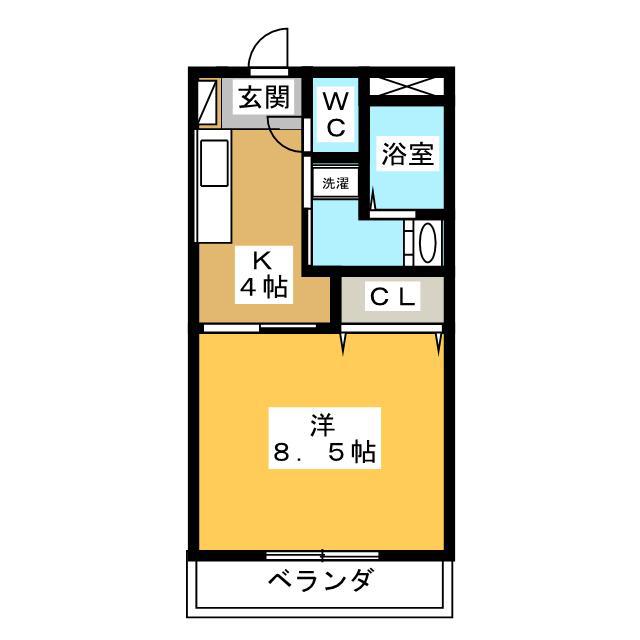 近鉄山田線 松阪駅 徒歩20分 3階建 築9年(1K/3階)の間取り写真