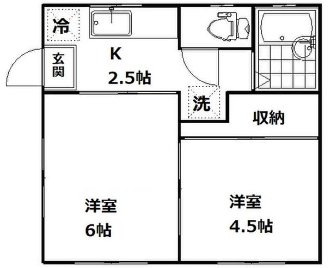 サーリ大森(2K/1階)の間取り写真