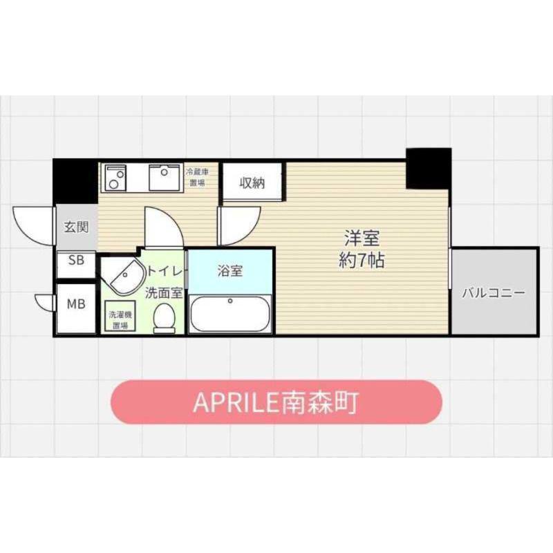 APRILE南森町(1K/6階)の間取り写真
