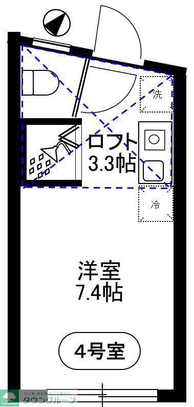 IL ROSSO 町屋(ワンルーム/1階)の間取り写真