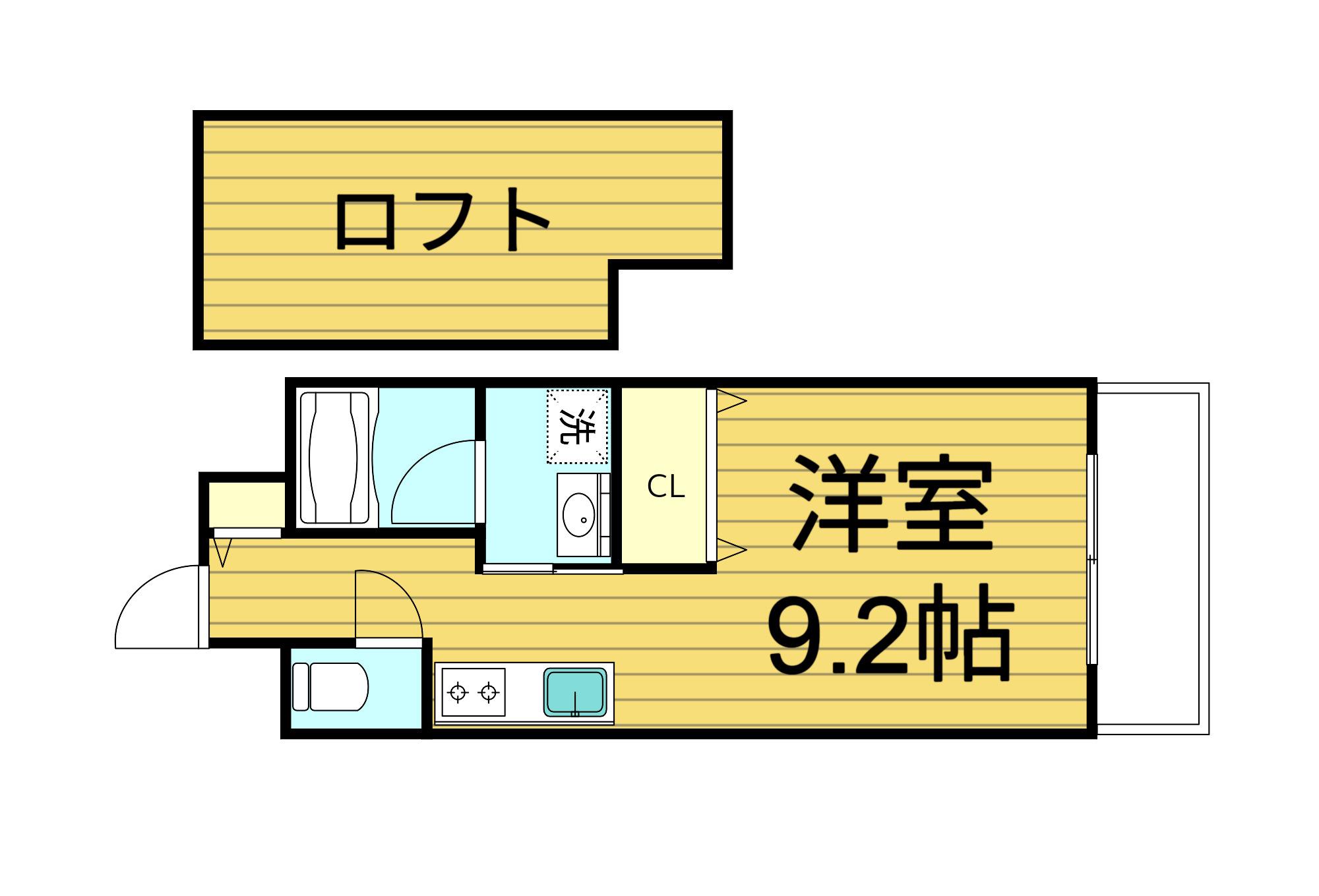 ヴェールカステージュ 深江北(1K/7階)の間取り写真