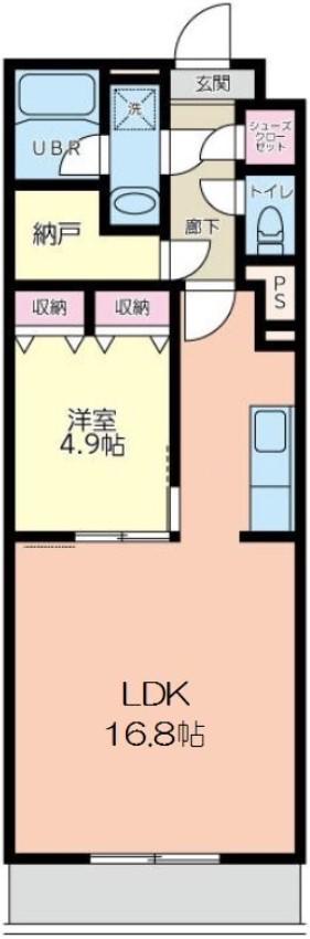 サウスキャピタル(1LDK/1階)の間取り写真