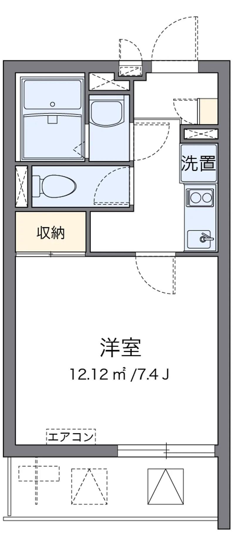クレイノ荒川(1K/2階)の間取り写真
