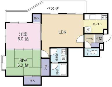 マスターズエル北島17(2LDK/3階)の間取り写真