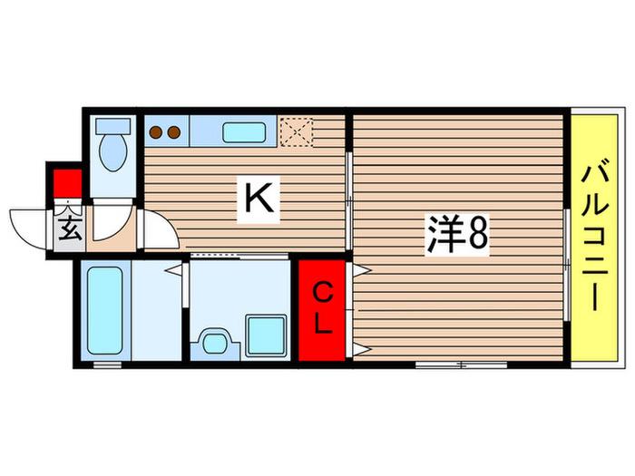 アルファビレッジ(1K/2階)の間取り写真