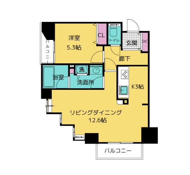 グレイスコート木場(1LDK/4階)の間取り写真