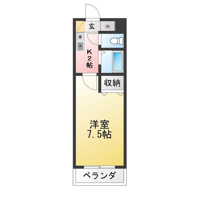 フジコーポ葛西(1K/3階)の間取り写真