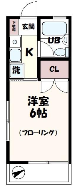 メゾン冨沢(1K/2階)の間取り写真