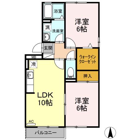静岡鉄道静岡清水線 桜橋駅(静岡) 徒歩19分 3階建 築27年(2LDK/3階)の間取り写真