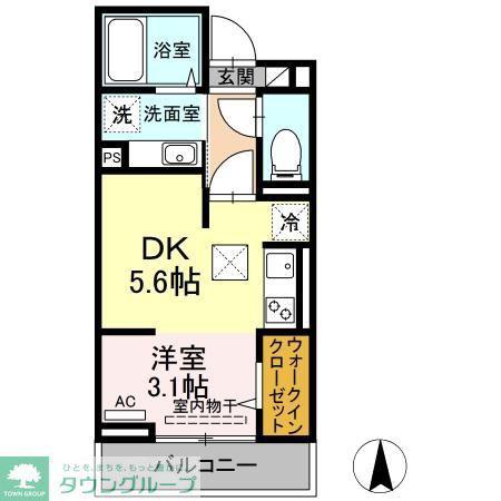 セジュール春日町1(1DK/1階)の間取り写真