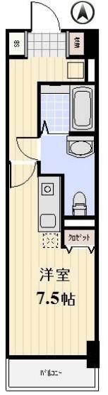 フレグランス川崎(ワンルーム/7階)の間取り写真