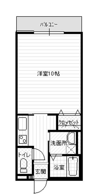 フルールKOUSEI(1K/1階)の間取り写真
