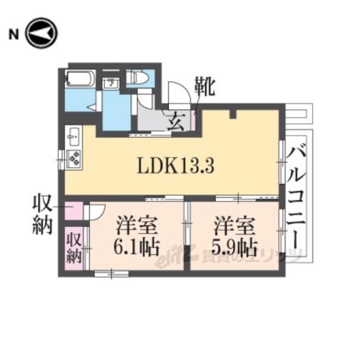 リモーネA(2LDK/2階)の間取り写真
