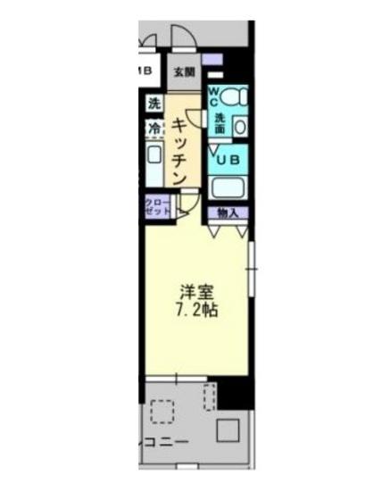 カサ・セグーラ(1K/11階)の間取り写真