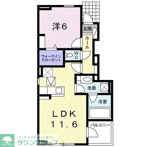 カームリーVII(1LDK/1階)の間取り写真