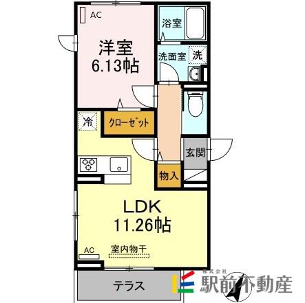 リネア・ルミニス(1LDK/3階)の間取り写真