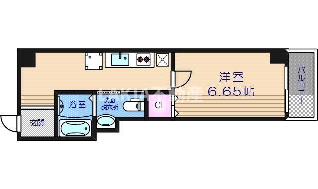 FDS上町台(1K/3階)の間取り写真