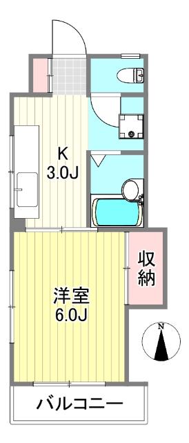 小林ビル(1K/3階)の間取り写真