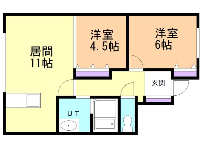 リブフラット(2LDK/1階)の間取り写真