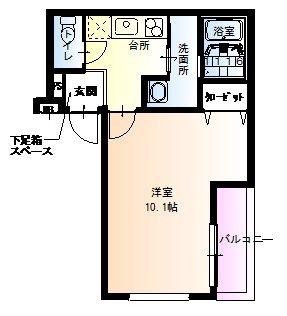 フジパレス西本町北通1番館(1K/3階)の間取り写真