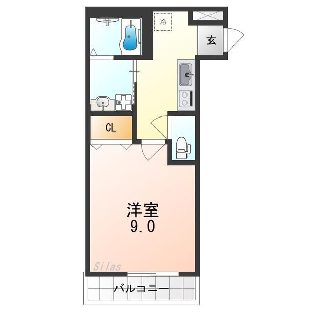 フジパレス南清水町サウス(1K/2階)の間取り写真