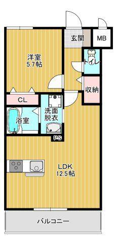M S SUITE(1LDK/3階)の間取り写真