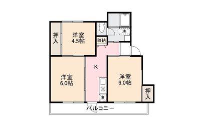 ヴィラナリー志度II(3K/2階)の間取り写真