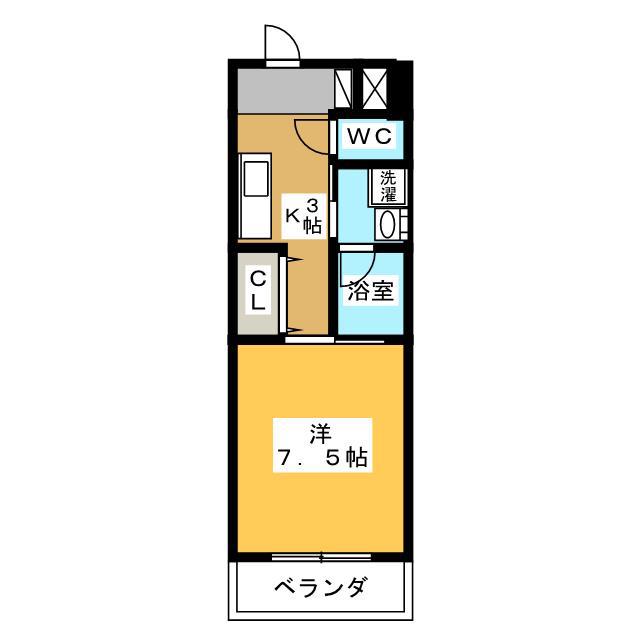マウンティンやかた(1K/1階)の間取り写真