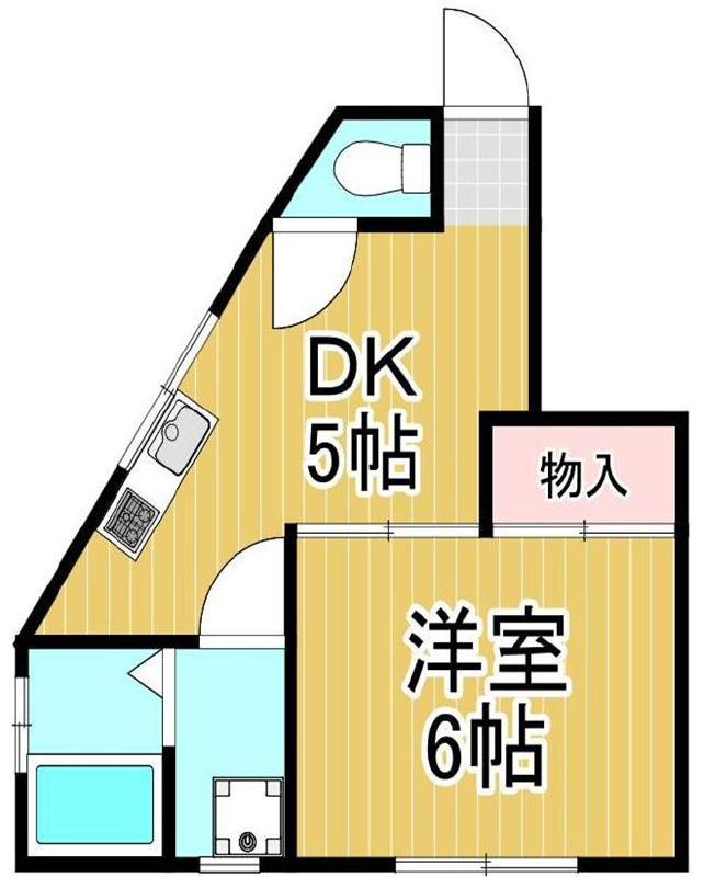 トップメゾン(1DK/2階)の間取り写真
