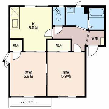 フレグランス 小泉 B(2K/2階)の間取り写真