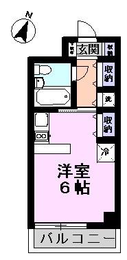 ジュネパレス新松戸第27(ワンルーム/2階)の間取り写真