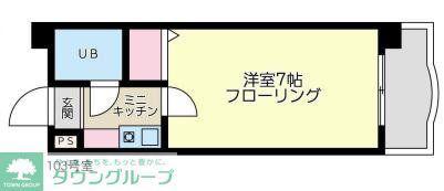 グリーンパレス(1K/1階)の間取り写真