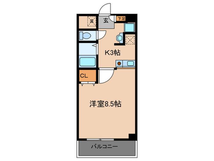 ト-ア・ドム-ル(1K/5階)の間取り写真