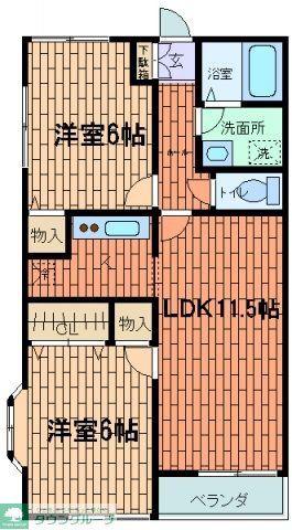 ベラーノ(2LDK/2階)の間取り写真