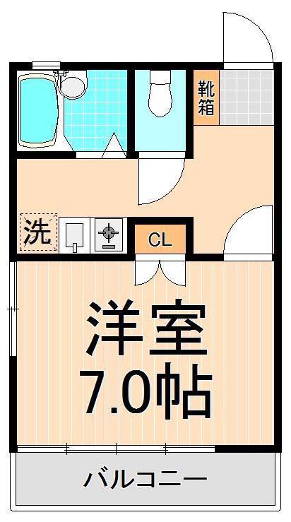 Aベルハイツ(1K/1階)の間取り写真