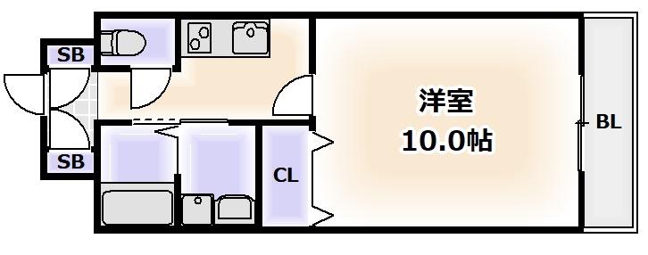 ルフランソレイユ(1K/2階)の間取り写真