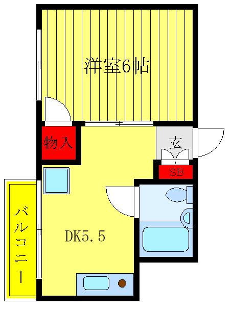 ライジングオオボ(1DK/2階)の間取り写真