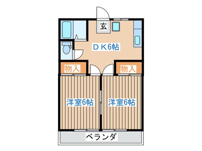 メゾンアユミ(2DK/2階)の間取り写真