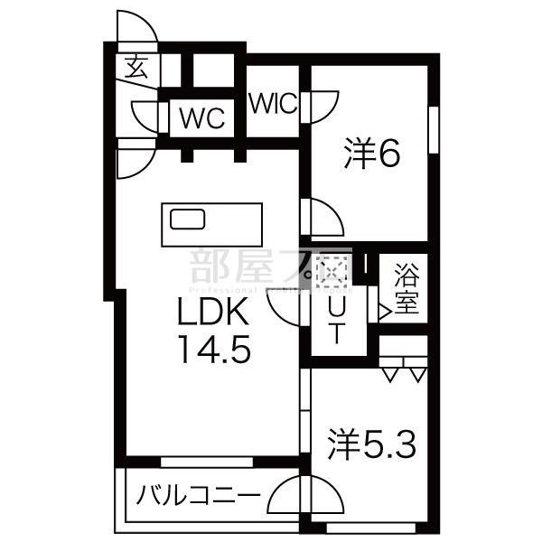 リバーサイドレジデンス学園前(2LDK/5階)の間取り写真