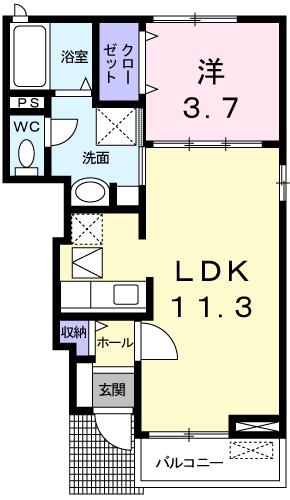シーベル・5(1LDK/1階)の間取り写真