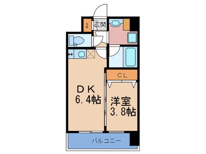 ディームス御幣島(1DK/5階)の間取り写真