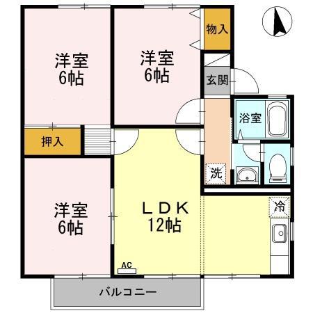 エトワールA・B B(3LDK/1階)の間取り写真