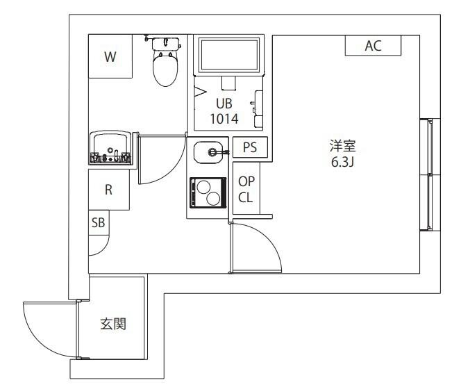 AXIA M-CITY武蔵小山(1K/1階)の間取り写真