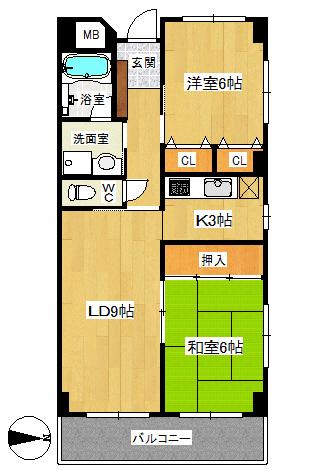 エクセル瑞江(2LDK/2階)の間取り写真