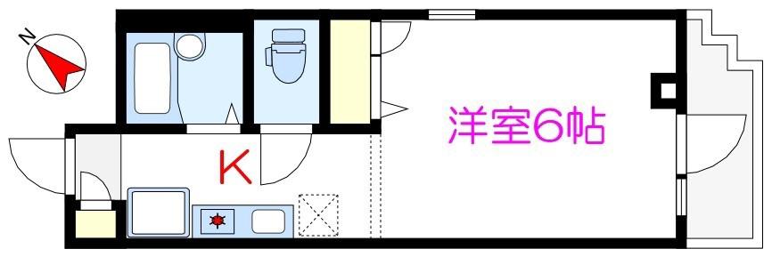 ヴィラファミール(1K/3階)の間取り写真