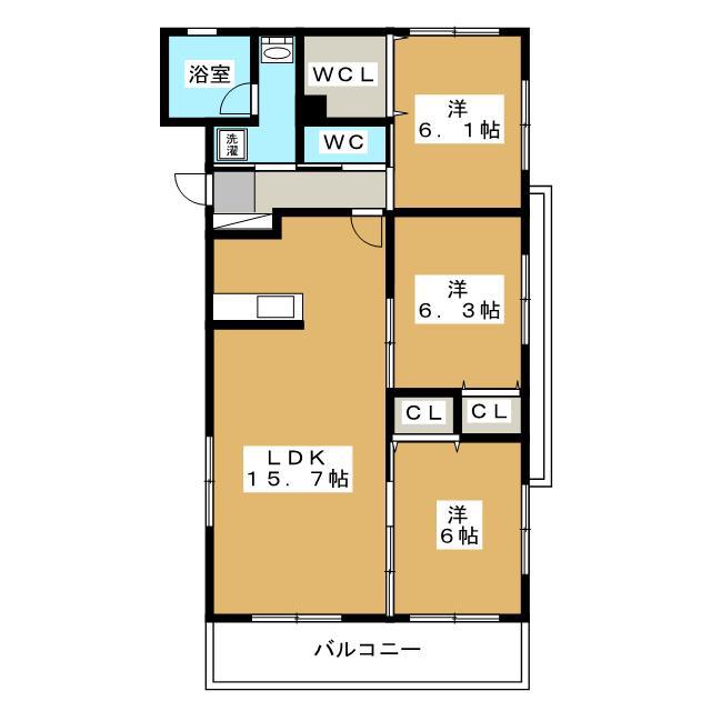 フェリーチェ(3LDK/1階)の間取り写真