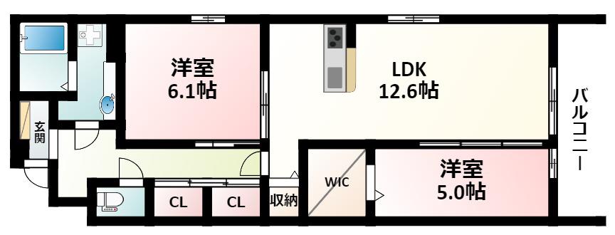 エコー三国(2LDK/1階)の間取り写真