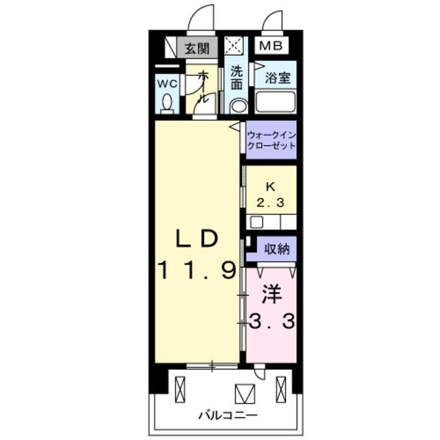 ティエラ フェリス(1LDK/2階)の間取り写真