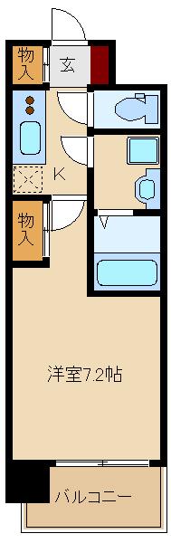 アーバンフラッツ新大阪I(1K/8階)の間取り写真