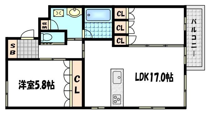 RHINO FLATS JOY(2LDK/3階)の間取り写真